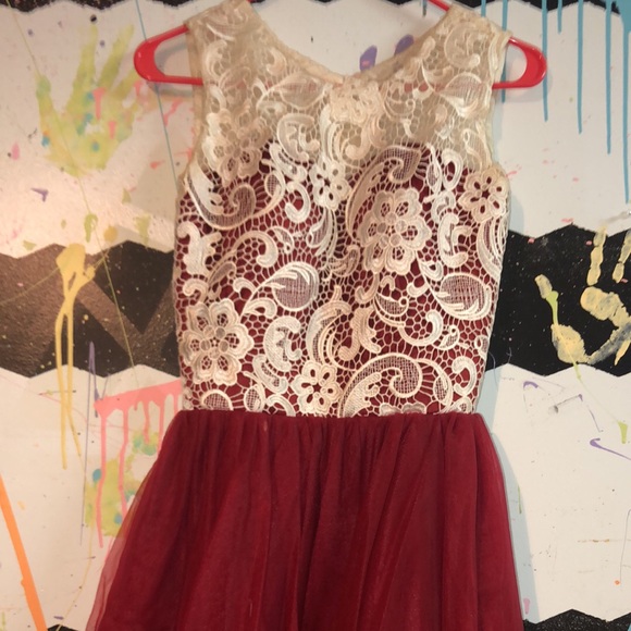 Dresses & Skirts - Red Lace Dress